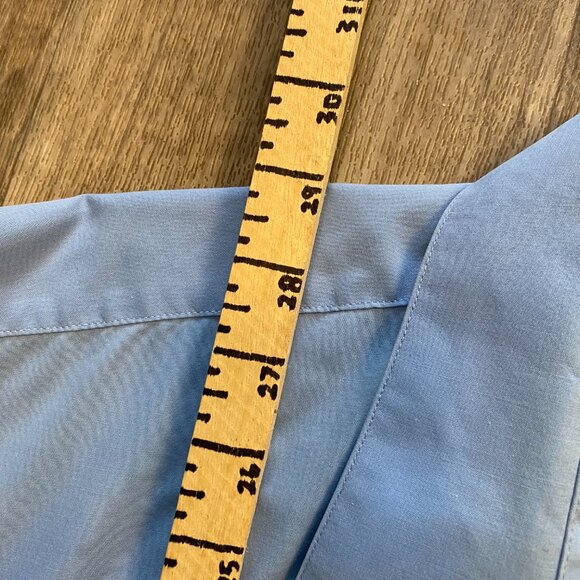Stacy Adams Men's Size 16.5 Light Blue Long Sleeve Button Down Shirt *stained* - Picture 5 of 6
